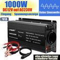 1000W 2000W Reiner Sinus Spannungswandler 12V auf 230V Wechselrichter 2USB LED