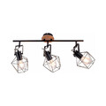 Deckenlampe Holz Metall verstellbare Spots Strahlerleiste 3-flammig Retro Stil