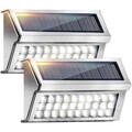 30 LED Solar Wandleuchten für Außen -  Wegeleuchte im 2er Set