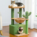 4-in-1 Katzenturm Indoor - Kratzbaum, Hängematte, Höhle, Spielzeug