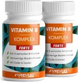 Vitamin B Komplex Forte hochdosiert - 2x180 Tabletten - alle 8 B-Vitamine -Vegan