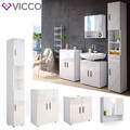 Badmöbel Set Spiegelschrank Hochschrank Unterschrank Irma Weiß Kommode Vicco 