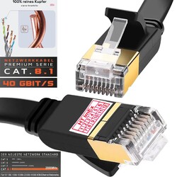 Cat8 CAT 8.1 Patchkabel F/FTP LSZH RJ45 LAN Ethernet Netzwerkkabel Kabel PIMF