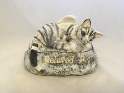 Tierurne, Stein mit Katze ca. 0,6 Liter, Handarbeit, Tier Urne, Katzen Urne