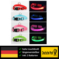 Premium Hundehalsband LED Leuchthalsband Hund Hunde Band Leuchtband Halsband
