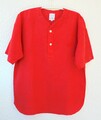 GRIGIO PERLA Herren kragenloses Leinenhemd Schlupfhemd Kurzarm rot Gr. 5  XL 2XL