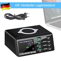 8 Fach USB Ladegerät Hub Mehrfach Port Schnellladestation Handy Netzteil Adapter