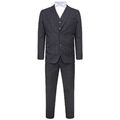 Harry brauner Dandy 3-teiliger schmaler Anzug in dunkelgrau kariert 54088c/0445