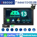 2 DIN Android 13 7"CarPlay Autoradio DAB+ Bluetooth GPS NAVI Navigation WiFi RDS