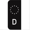 2x Kennzeichen Aufkleber schwarz EU Feld Nummernschild Abdeckung