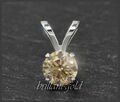 Diamant Brillant 585 Gold Damen Anhänger mit 0,36ct, Si1, zart champagner; NEU