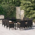 Polyrattan Essgruppe 11tlg Lounge Outdoor Gartenset Gartengarnitur Sitzgruppe