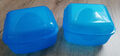 2 Aufbewahrungsboxen blau, rechteckig, mit Deckel u. integriertem Verschluss (3)
