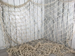 Deko Fischernetz ca.120x250 cm Beige aus Baumwolle dicke Qualität