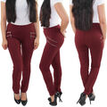 Damen Skinny Röhren Jeggings Leggings Treggings Stoffhose hoher Bund Übergröße