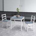 HOMCOM Essgruppe 3er-Set, Esstisch mit 2 Stühlen, Küchentisch-Set für 2 Personen