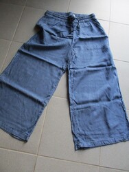 tolle Damen weite Capri Hose blau Gr. S