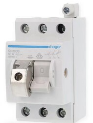 Hager SH363S Ausschalter sperrbar in Kompaktbauweise, 63A, 3-polig, 400V AC,