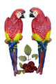 Wandfigur Eisen Papagei Set Ara Figur Skulptur Kakadu Vogel Wandschmuck Deko