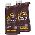 Motorenöl 2-Takt Universal Motoröl MANNOL API TC 2x 1 Liter Motorrad Roller Öl