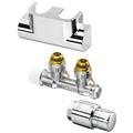 Oventrop Anschluss-Set verchromt für Badheizkörper Multiblock T/Uni SH 1/2'' Eck