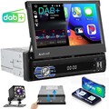 DAB+1 Din 7'' Android 14 Autoradio GPS Navi Für Carplay BT WIFI MP5 Player USB
