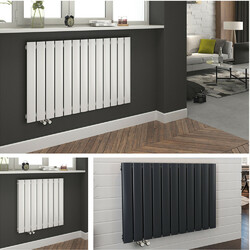 Design Paneelheizkörper Horizontal Bad Heizkörper Seitenanschluss Weiß/Anthrazit