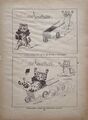 1920 Antik Louis Wain Aufdruck Zwei Katzen Rad Karren Mew Band Schleife