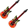 2 Stück Aufblasbare Luftgitarren "Flammen" 100 cm Luftgitarre Air Luft Guitar