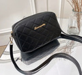 Tasche Damen klein, schwarz, Umhängetasche aus modisch bedrucktem PU Leder
