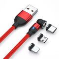 2,4A Schnell Ladekabel 3 in 1 Magnet Handy Micro USB C Typ-C iPhone Samsung 2M