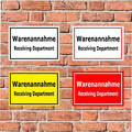 Schild - Warenannahme - Receiving Department - in 4 Größen - S00085-270