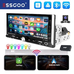 6.9" DAB+KAM 4+64G Autoradio 1DIN Android 14 Carplay GPS RDS NAVI WiFi BT SWC FM