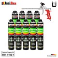 Bauschaum Pistolenschaum Montageschaum 9 x 750ml + 1 x Metall Schaumpistole Set