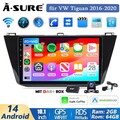 DAB+ 2+64G Android 14 Autoradio Carplay Navi Kam für VW Tiguan AD1 AX1 2016-2020