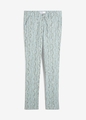 Neu Stretch-Hose mit dekorativen Nieten Gr. 50 Hellblau Bedruckt Damenhose Pants
