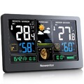 Newentor Wetterstation Funk mit Außensensor - Funkwetterstation mit Wettervor...