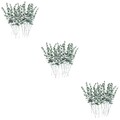  Set of 3 Eukalyptus Zweige Künstlich Kunstblätter Grün Künstliche