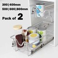 2x Teleskop Schublade Küchenschublade Korbauszug für 30-80cm Schrankauszug Regal