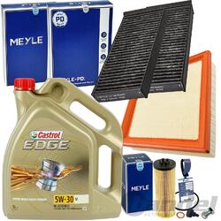 MEYLE FILTERSET+CASTROL 5W30 ÖL passend für BMW 2er F45 46 X1 F48 MINI F54-60