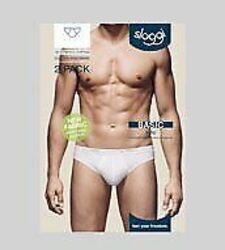 SLOGGI MEN Herren Unterhose Baumwolle BASIC MINI Sparpaket 2 Slips WEISS