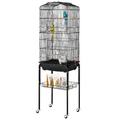 Vogelkäfig Vogelvoliere Vogelbauer Vogelhaus mit Ständer 45,7x35,5x151cm