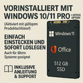 2,5“ SATA III SSD 512 GB Festplatte Vorinstalliert mit Windows 10/11 (+Key)