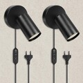HOTUT Wandlampe mit Schalter und Stecker, 2 Stücke Innen GU10 Wandleuchte