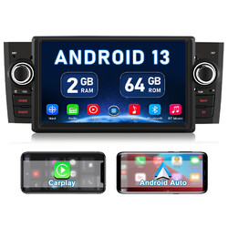 DAB+ Android 13 Apple Carplay Autoradio Für Fiat Grande Punto Linea SWC GPS Navi
