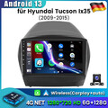 9" Carplay Autoradio Für Hyundai iX35 2010-15 6+128G Android 14 GPS NAVI RDS DSP