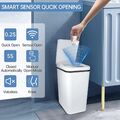 12 Liter Automatik Mülleimer mit Smart Sensor Küche Abfall l Edelstahl Mülleimer