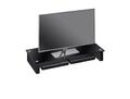 TV-Tisch/Bildschirmerhöhung Glasaufsatz Monitorerhöhung Schwarzglas 82cm MDF-Fuß