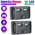 Auto 12V Dual USB Ladegerät Buchse Einbau Steckdose QC3.0+PD Für KFZ Motorrad