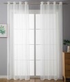 2er Set Ösenvorhänge Transparent »Uni« Gardine Bleiband HxB 175x140 cm Weiß
